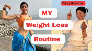 Full day Routine for Weight Loss | Morning to Night Healthy Lifestyle |Yoga,Diet & Workouts 💪🏻.#om 