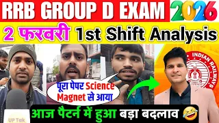 RRB Group d 1st Shift Analysis 2 February 2026। rrb group D analysis 2026 | Rrb group D review 2026