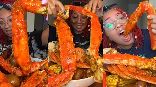 GIANT KING CRAB SEAFOOD BOIL MUKBANG ] KING CRAB] SEAFOOD BOIL 🦀🦐🥔🥚🌽