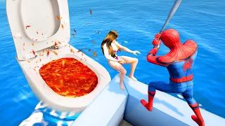 SPIDERMAN Jumps/Fails | GTA 5 WaterSlides Ragdolls #88 (Euphoria Physics | Funny Moments)