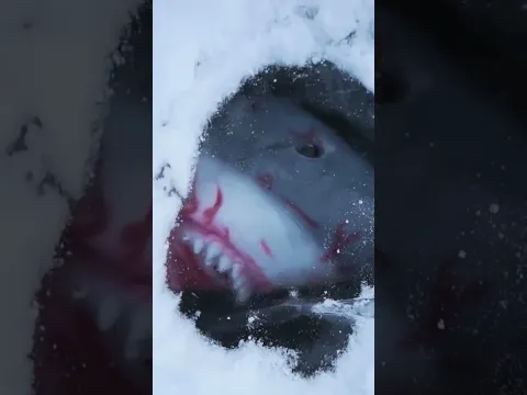 Самая жуткая находка во льдах! Акула подо льдом!