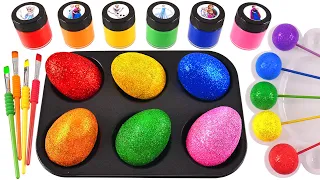 Satisfying Video l How to make Rainbow Lollipop Candy and Glossy Balls into Playdoh Cutting ASMR #57