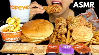 ASMR Popeyes Spicy Fried Chicken, Chicken Sandwich, Mac n' Cheese, Apple Pie EATING SOUND MUKBANG