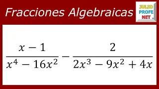 Restar fracciones algebraicas | Ej. 1 #julioprofe
