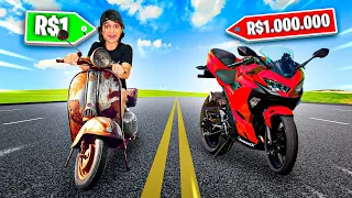 24 HORAS NA MOTO DE R$1 VS R$1 MILHÃO DE REAIS!!