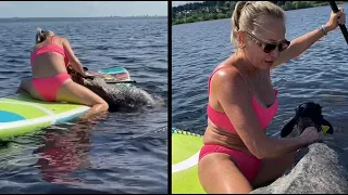 She Found a Lost Sheep Swimming in a Lake...
