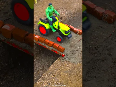 DIY mini tractor bridge construction video   tractor wala video #shorts #youtubeshorts