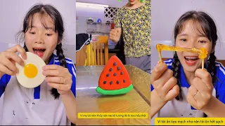 Tiểu Bông hiệu ứng Domino HAY NHẤT | NgongEm Vlog #ngongem #anvat 