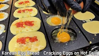 Korean Egg Bread – Cracking Eggs on Hot Grill  #streetfood #koreanstreetfood #foodie 