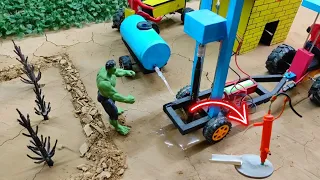 Diy tractor mini borewell drilling machine || water pump || Diesel engine || Science project |