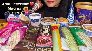 ICECREAM🍧ASMR EATING* AMUL,MAGNUM TRUFFLE,CORNETTO,KULFI,LONDON DIARY*FOOD EATING*MUKBANG spiceasmr