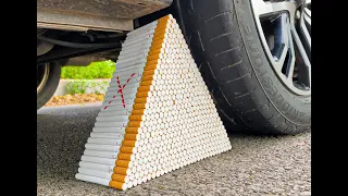 Crushing Crunchy & Soft Things by Car! EXPERIMENT CAR vs CIGARETTES CUBE