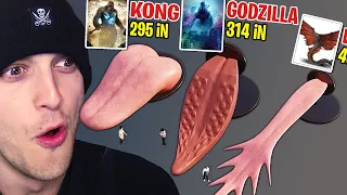 GODZILLA KAIJU TONGUE SIZE COMPARISON!? (Reaction)