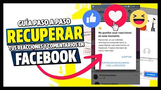 NO PUEDES USAR REACCIONES en este momento facebook  - Tutorial para RESOLVER BLOQUEOS DE FACEBOOK