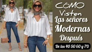 HERMOSAS IDEAS DE LOOKS PARA SEÑORAS DE 40 50 60 Y 7O AÑOS MODA SEÑORAS MODERNAS 🌼