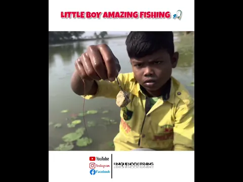 Traditional Little Boy Hunting Big Fish With Hook #hookfishing #little_boy_fishing #fishing #shorts