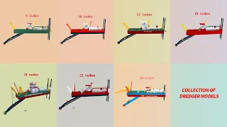 Cutter suction dredger model collection 8 inches 30 inches animation  LEADER DREDGER