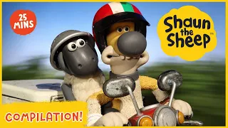 Shaun the Sheep's Adventures 🛵 | 25 MINS ⏱️ | Shaun the Sheep & Friends | Cartoons for Kids