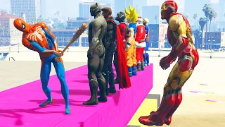 GTA 5: THAT WAS BRUTAL! SPIDER-MAN WITH A BASEBALL BAT vs SUPERHEROES! (Euphoria Physics) Ep.04