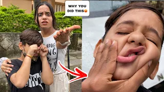 I HIT HER BROTHER AND SHE GOT ANGRY BUT THIS HAPPENED 😵 (HE STARTED CRYING)