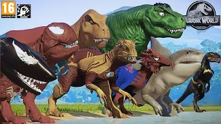 ALL SuperHero Dinosaurs Battle in Jurassic World |Dinosaur Pro 8 SuperHero Team|