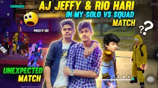 AJ JEFFY & RIO HARI IN MY SOLO VS SQUAD MATCH || UNEXPECTED MATCH WHAT WILL HAPPEN? || RITESH GAMING