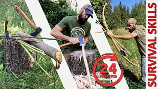 Live Tree to PRIMITIVE BOW in 24hrs - All Natural Materials