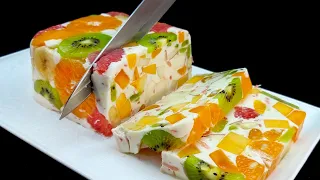 Nur Milch und Obst! Leckeres und gesundes Dessert ohne Gelatine und Backen in 5 Minuten