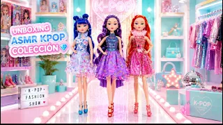 📦UNBOXING ASMR DOLLS DRESS AND MERMAID 👗👚 KPOP DE COLECCIÓN 💜💚🧡RUMI ZOEY Y MIRA
