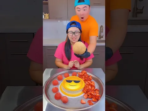 Emoji cake😎 vs fruits ice cream challenge! #funny #shorts by Ethan Funny Family
