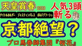 天皇賞春2023プロ馬券師集団桜花がコース解説から人気馬を読み解く！新しい京都競馬場で変更された点など考察！阪神と全く違うコースでタイトルホルダーやジャスティンパレスやボルドグフーシュは対応できるか？