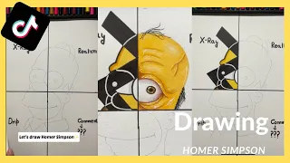 Drawing Homer Simpson in 4 different styles/ TikTok Drawing Compilation ✨
