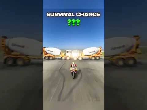 Which Car Can Fit Between Two Moving Trucks⚠️ 💥