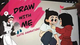 Draw with me ✨ Mulan and Shang (short animation)
