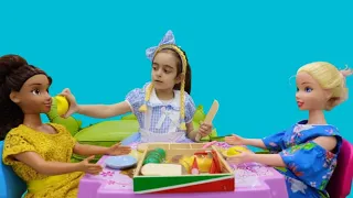 Doll Kitchen Set up Real Cooking Toys