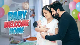 🤱Newborn Baby ke sath Griha Pravesh👶 Baby Girl Welcome Home Celebration, Decoration 🥳 Our Mom isBack