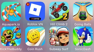 Roblox,Aquapark.io,Sonic Dash,Kick The Buddy,Race Master 3D,Subway Surf,Coin Rush,Going Balls