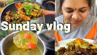 My Sunday Breakfast and Lunch Vlog | Vethu Sambar + Pallipalayam chicken | Moru morunu oru Ragi dosa