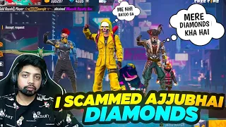 I Scammed Ajjubhai (Total Gaming) 1.5 lakh Diamond😱 With Help Of Amitbhai😂- Garena Free Fire