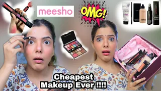 Omg!🤯 Trying World's Cheapest Makeup From Meesho | Full Makeup Kit Under 900Rs.😱 Itni Sasti??