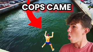 JUMPING OFF MOST DEADLY BRIDGE IN FL(COPS CAME!!☠️)