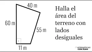 HALLAR LOS METROS CUADRADOS DE UN TERRENO CON CUATRO LADOS DIFERENTES