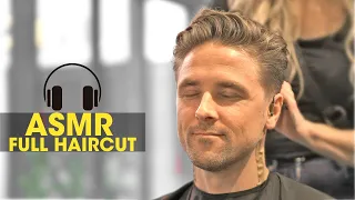 ASMR - full relaxing haircut (hair wash massage, scissor haircut & styling)