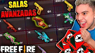 NO VAS A CREER LO QUE HICE CON LAS NUEVAS SALAS AVANZADAS DE FREE FIRE *el mejor pvp*