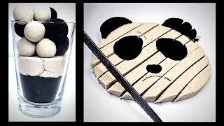 Very Satisfying and relaxing video | the best BLACK & WHITE kinetic sand cutting | ASMR + REVERSE!