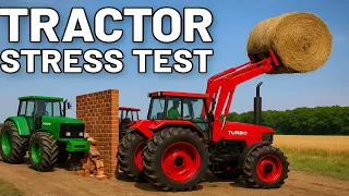 Turbo Tractors Stress Test - Heavy Load & Brick Wall Challenge | Farm Machinery in Action