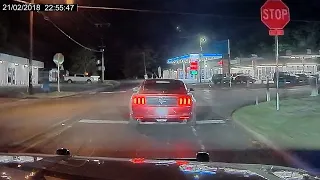 100mph Ford Mustang High-Speed Pursuit Ends with Spike Strips