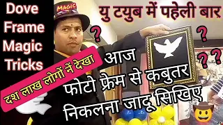 फ्रेम से कवुतर कैसे निकलती है, DOVE FREME MAGIC TRICKS, फ्रेम से कबुतर जादू सिखें, फोटोसे कबुतर जादू