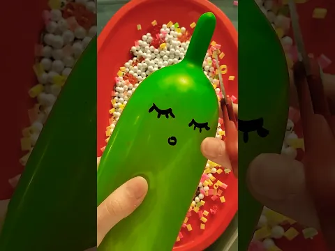 Crunchy slime making with balloons