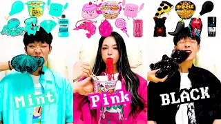 COLOR FOOD MUKBANG🔥 [Mint🤢 • Pink🍬 • BLACK💀]